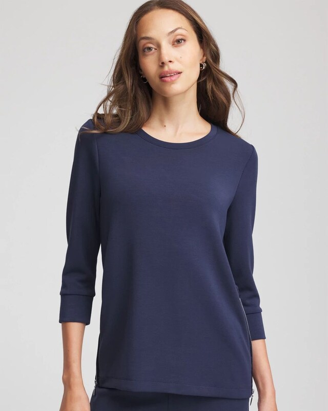 Zenergy Satin-Trim Tunic
